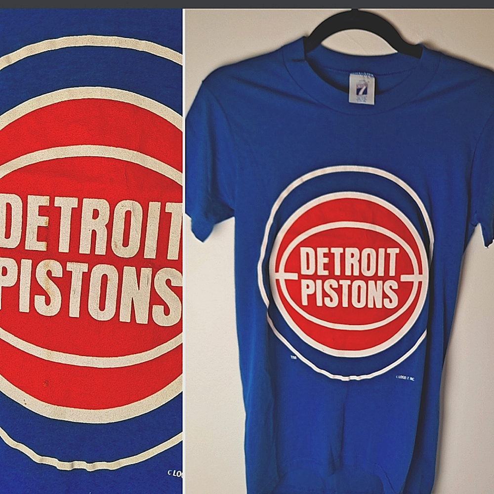 VINTAGE Detroit Pistons NBA Shirt by Logo 7